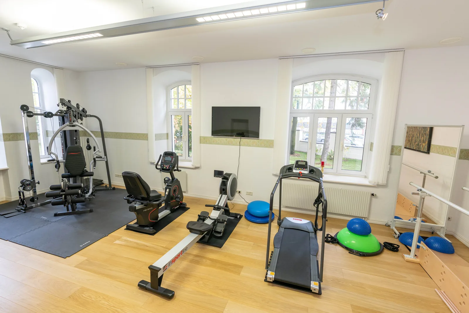 Rehabilitation gym inside ABI Promedical clinic in Riga